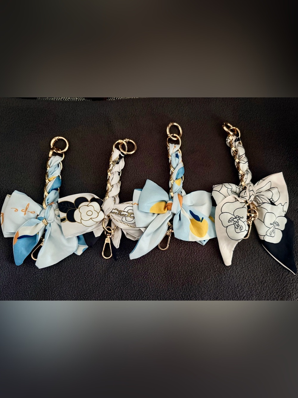 Assorted Silk Bow Bag Charms (bag not included)